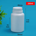Solid Powder Portable Containers Plastic HDPE White Empty Seal Qme 200ML 10PCS B