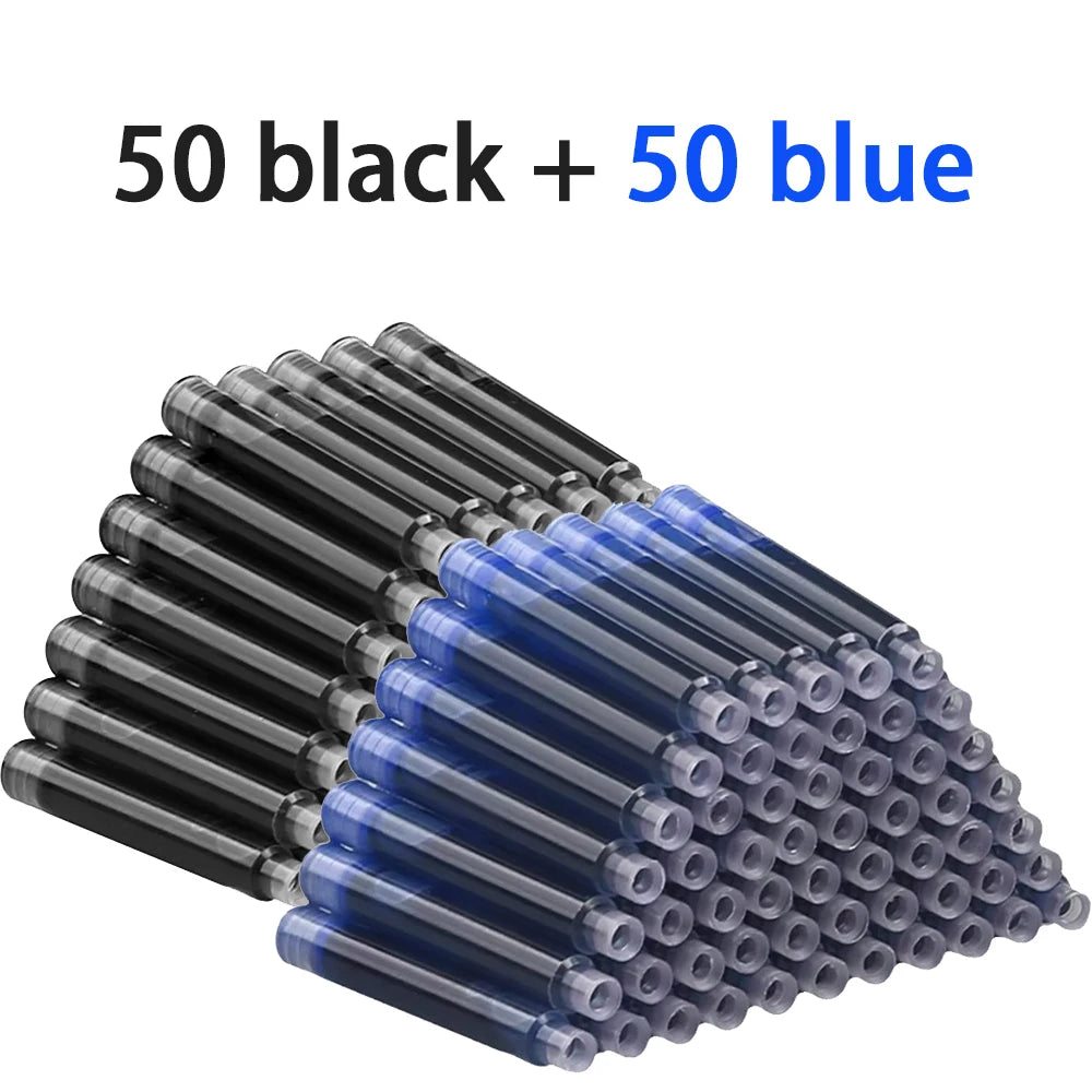 36-100Pcs/Set Colourful Ink Sac Set Refills Black Blue Red 3.4mm High Quality Refill for Smooth Writing School Office Supplies Qme 50 black 50 blue