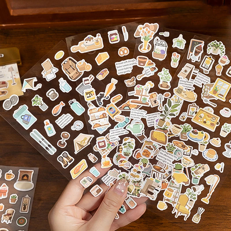 Japanese Style Life & Home Goods Sticker Set, Versatile Journal Scrapbooking Supplies, Essential for Craft Lovers Qme