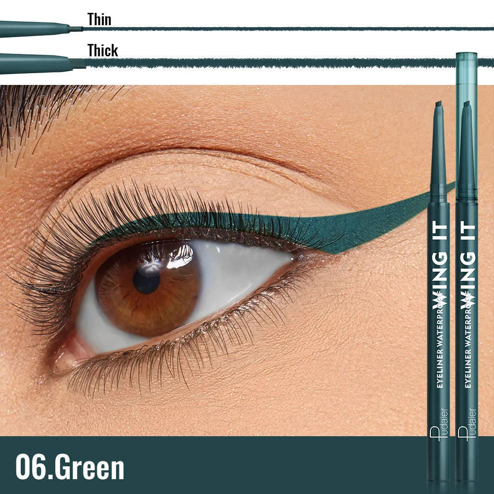 6 Matte Gel Eyeliner Pencils Waterproof Long Lasting Makeup Beginner Friendly Smooth Gel White Green Blue Brown Black Eyeliner Qme 06