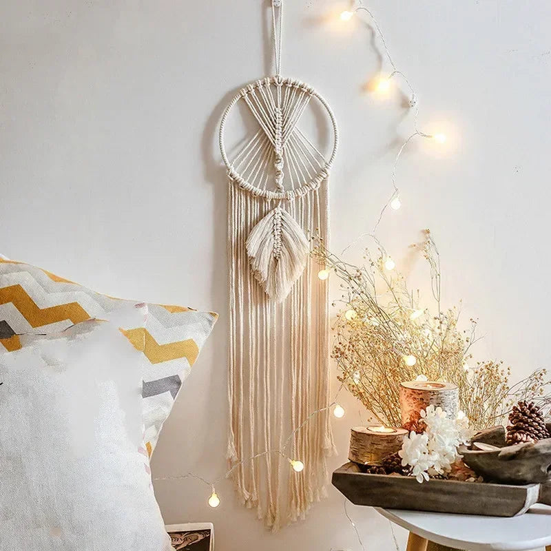 New Macrame Dream Catcher Nordic Wall Tapestry Ramadan Decoration Home Eid Mubrack Room Decoration Bohemian Children's Nursery Qme