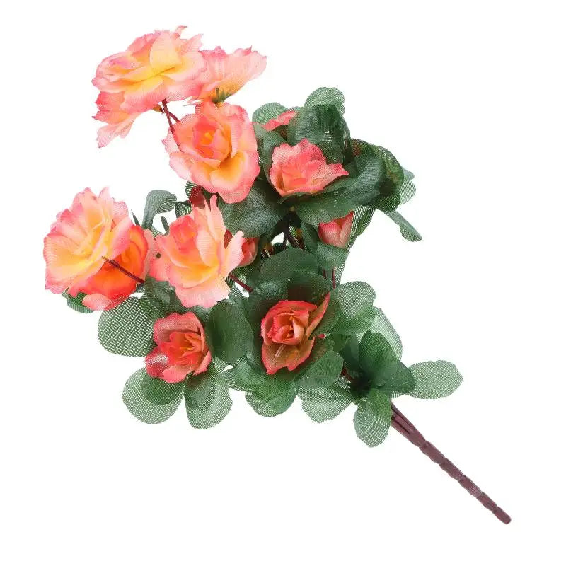 Artificial Azalea Flowers Bouquet Fake Rhododendron Outdoor Garden Qme Orange