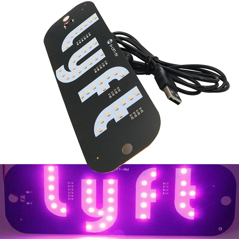 LED Signal Light Taxi Lamp Lyft Logo USB Cab Panel Indicator Lights Qme ONE SIZE