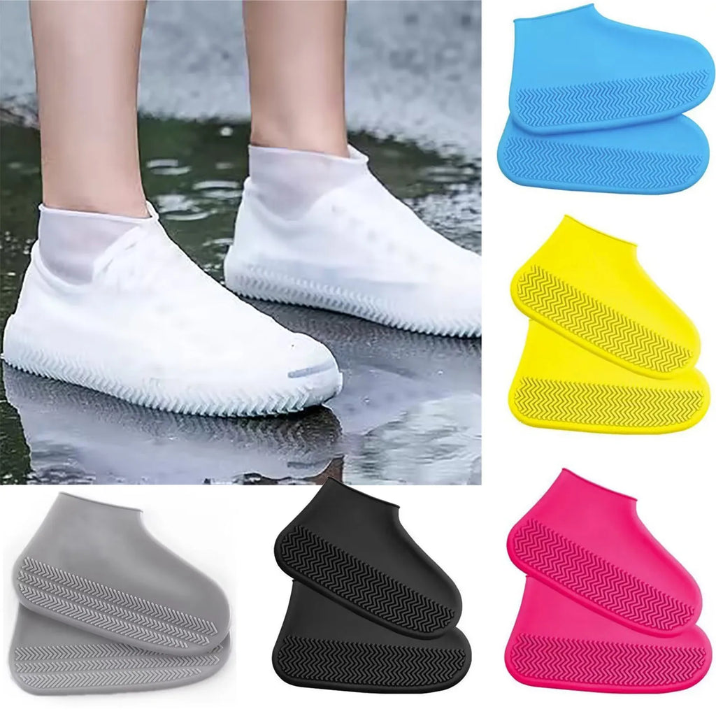 Reusable Silicone Rain Shoe Covers Foldable Waterproof Overshoes for Adult Kid Outdoor Cycling and Walking Non Slip Shoes Cases Qme