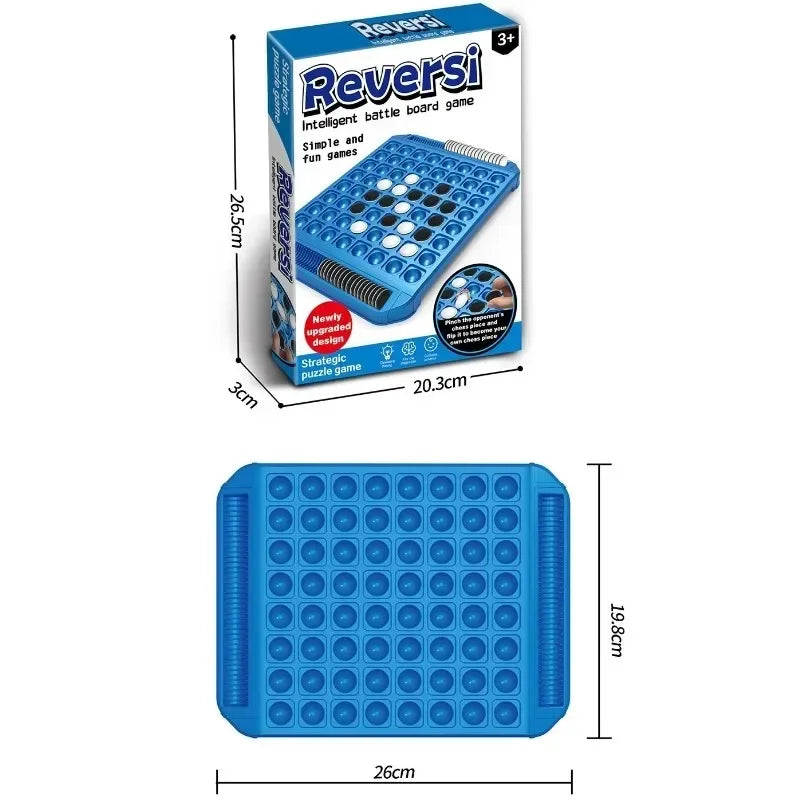 Dual-Side Flip Board Strategy Game for 2 Players Logic Training Educat for 2 Players Logic Training Educational Brain Teaser Toy Qme