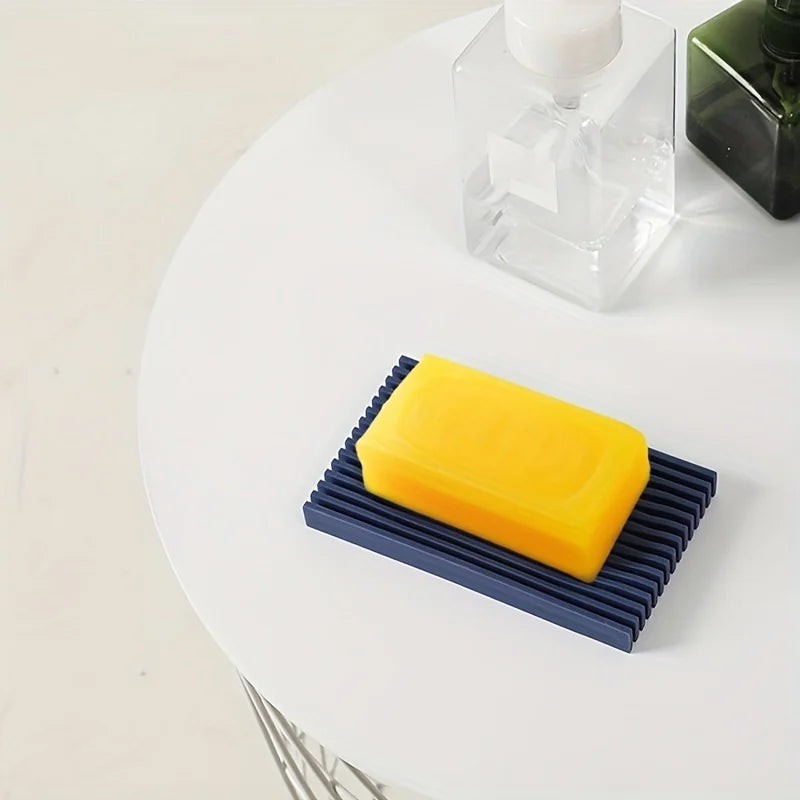 1 bathroom soft rubber drain soap box without punching holes Qme