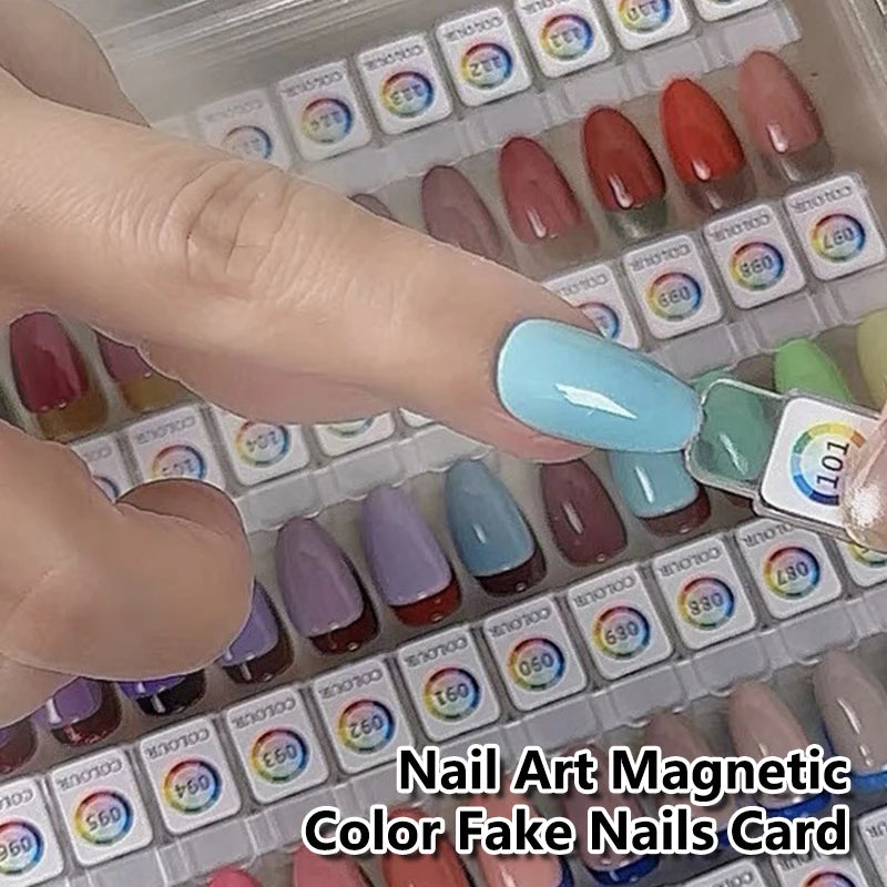 Magnetic False Nail Tip Display Clear Natural Card Polish Gel Stand Qme