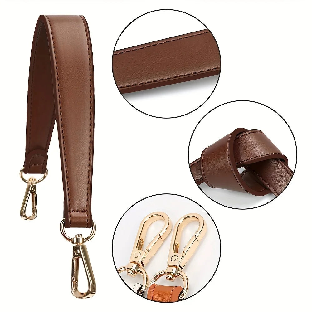 Advanced Detachable Leather Handbag Straps, Hardware Buckle Accessories, DIY Diagonal Bag Handles, Leather Straps for Handbags. Qme