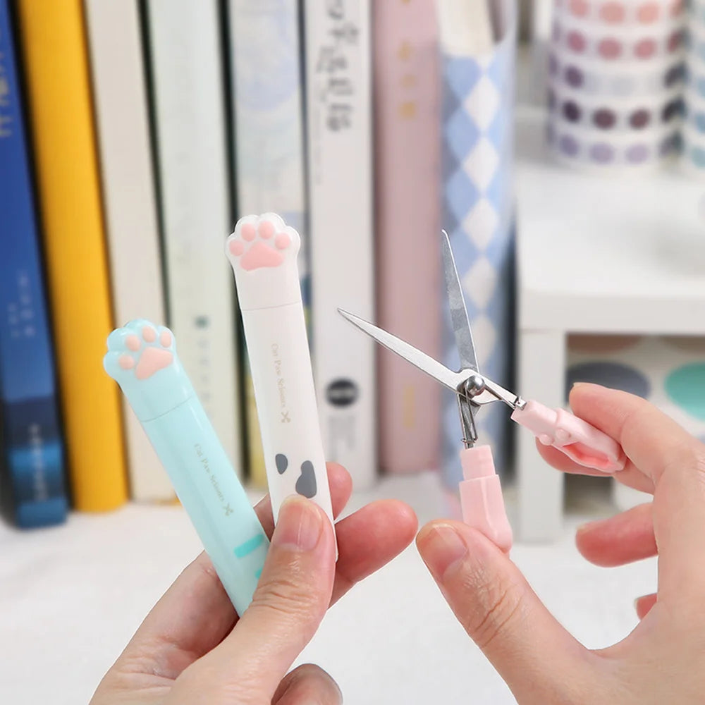 4 Styles Stainless Steel Cat Paw Scissors, Creative Cute Portable Paper Cutting Tool, Student Journaling Supplies Craft Tool Qme