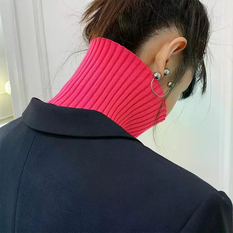 Fashion Temperament Charm Metal Hoop Earring Personality Round Bead Ball Dangle Earring For Women Girls Jewelry Gift Qme