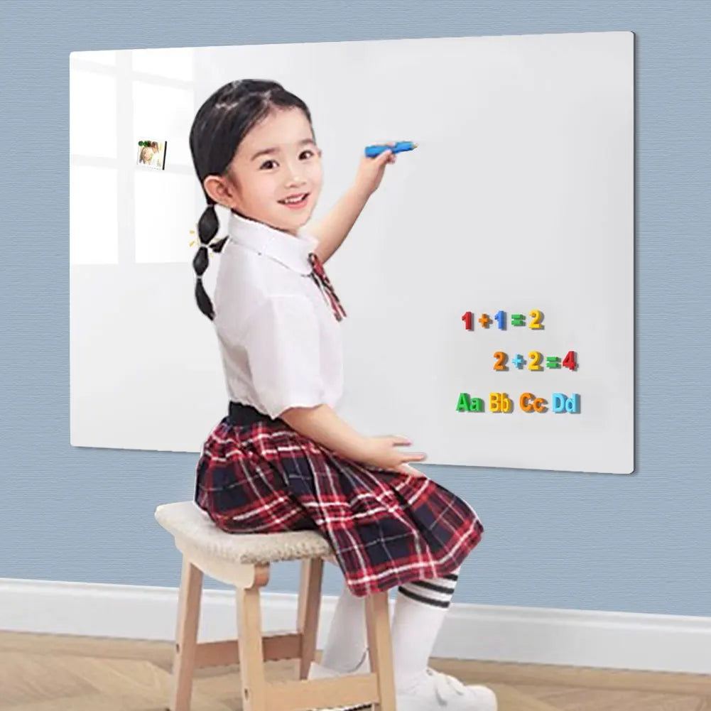 Magnetic White Board Sticker Removable Wall Dry Erase Board Whiteboard Stick on Wall for Teaching Training Office and Home Use Qme