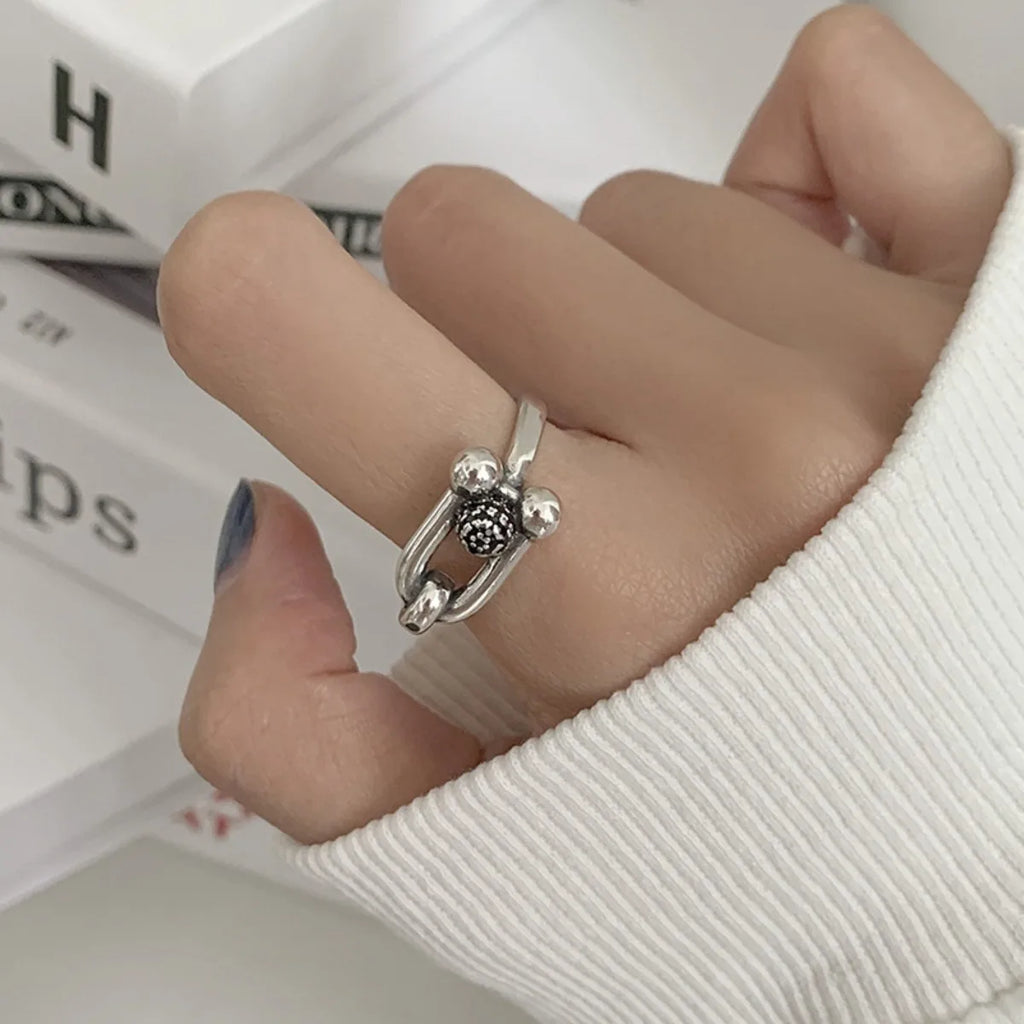 Retro Irregular Hip Hop Multicolor Color Engagement Rings Women Couples Trendy Elegant Geometric Finger Jewelry Party Gifts Qme