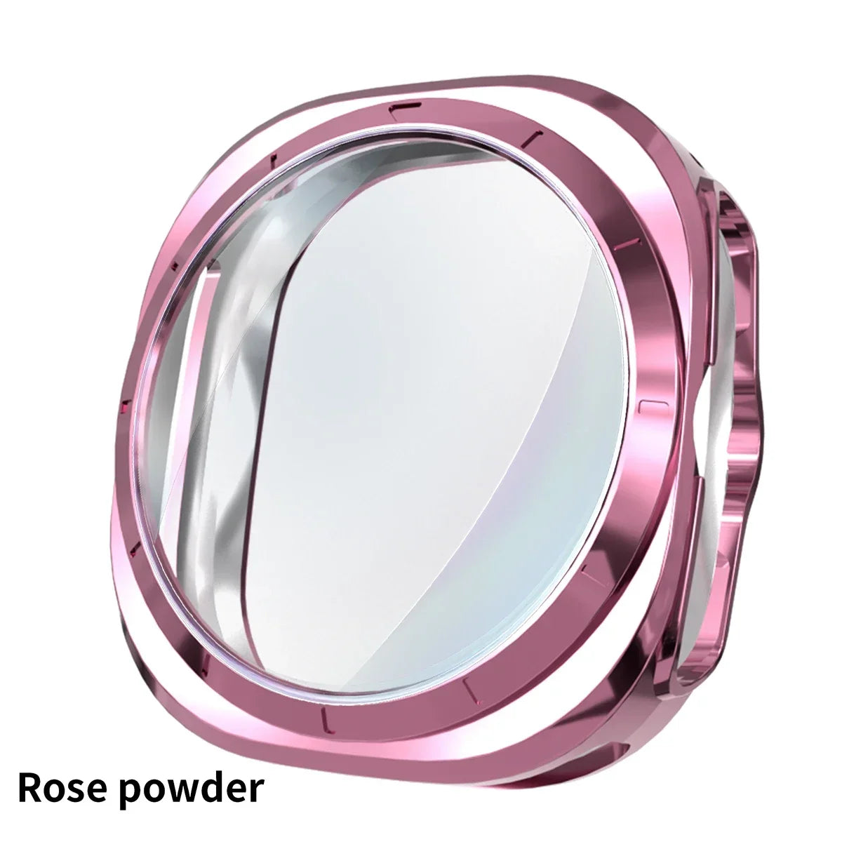 Glass+Case for Samsung Galaxy Watch 7/FE 40mm 44mm Waterproof PC Hard Bumper Galaxy Watch 7 Ultra 47mm Cover+Screen Protector Qme Pink Watch 7 Ultra 47mm
