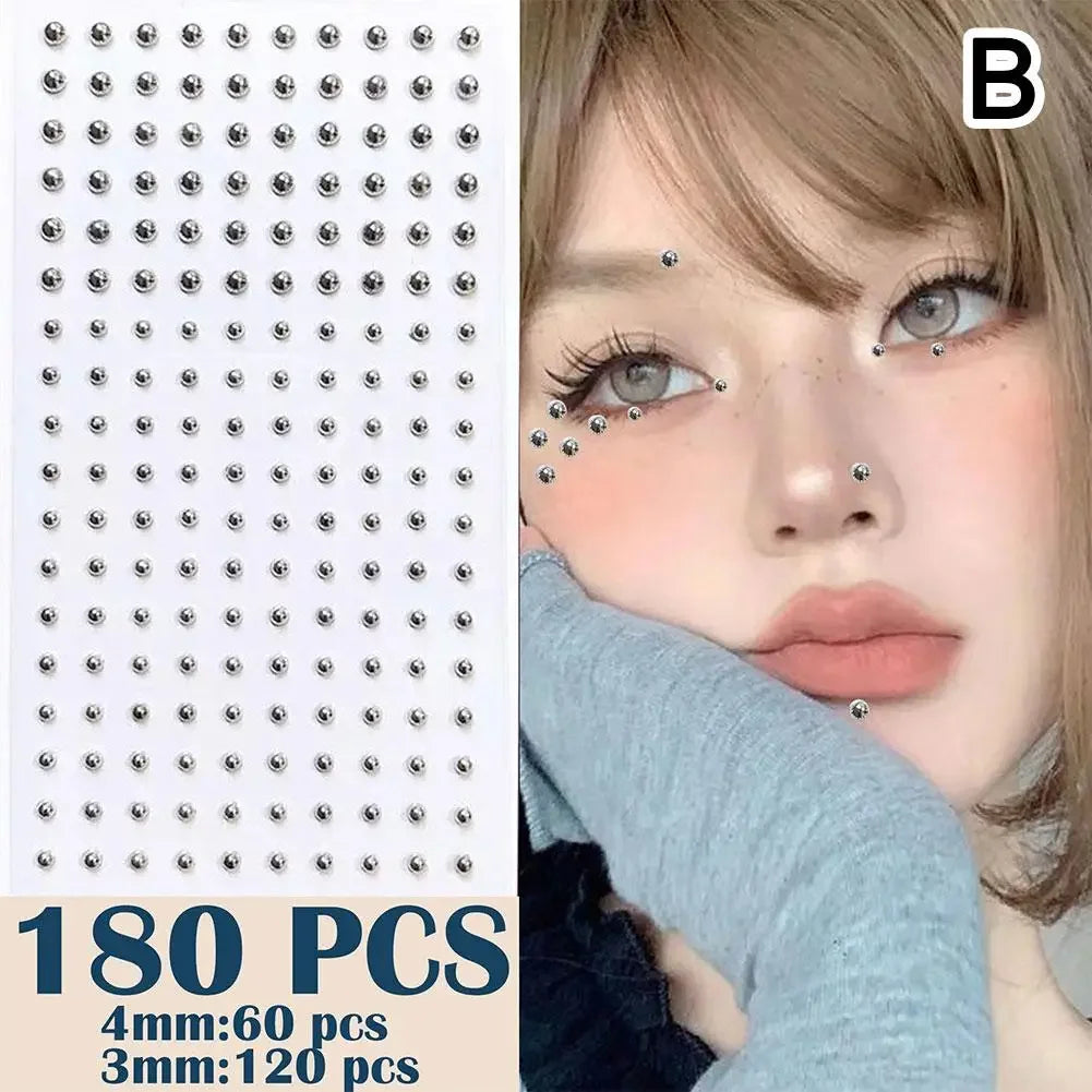 Steel Fake Nose Sticker Non Piercied Lip Nails Ear Stud For Women Men Pack Fake Eyebrow Lip Piercing Body Jewelry A1G6 Qme B CN