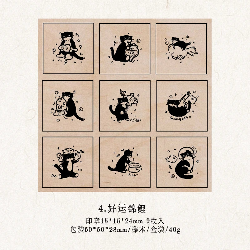 TIANZI Retro Plants Leaf Flower Stamp Set 1pc/9pcs DIY Photo Album Diary Collage Decorative Card Making Plant Vase Seal HandBook Qme D
