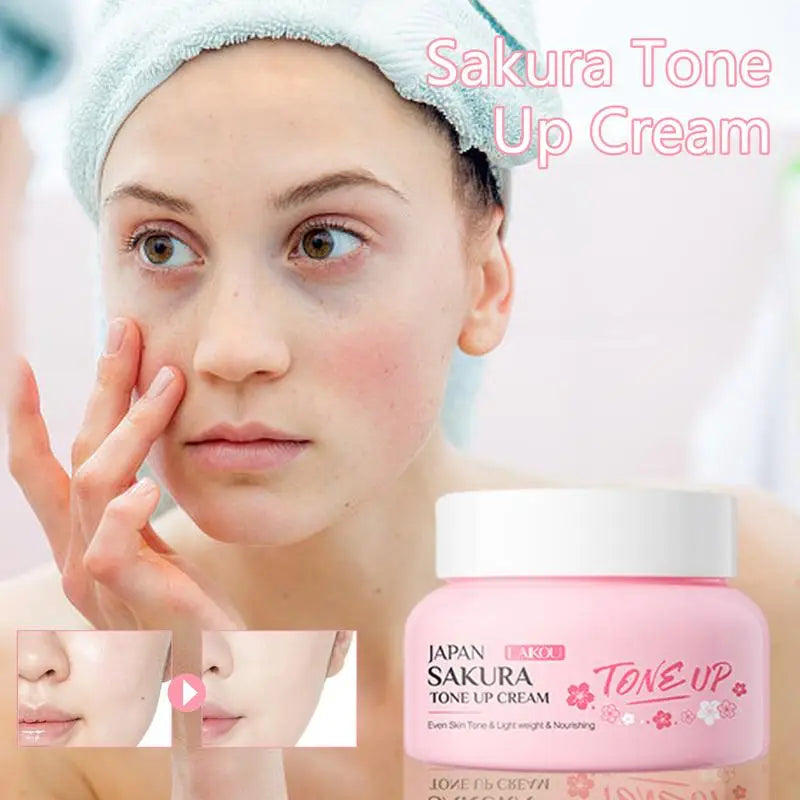 Cherry Blossom Moisturizer Brightening Tone Up Cream Sakura Serum Qme