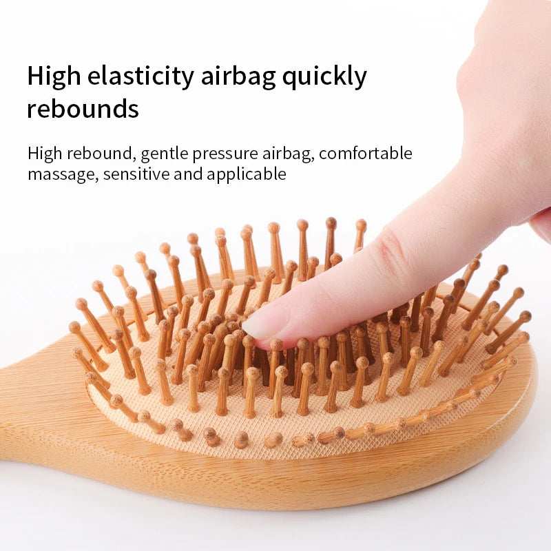 Wood Comb Professional Healthy Paddle Cushion Hair Loss Massage Brush Qme