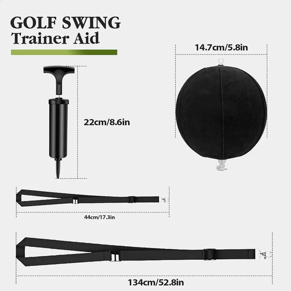 Golf Training Aid Ball Inflatable Practical Golf Training Equipment Lightweight Swing Trainer Accessory For Men Women Qme Black