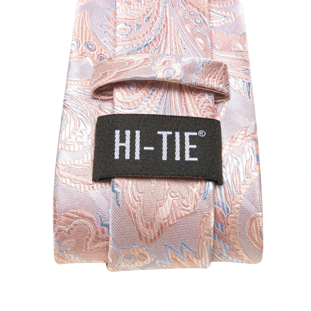 Hi-tie Luxury Box Paisley Jacquard Tie Soft Men's Handkerchief Qme