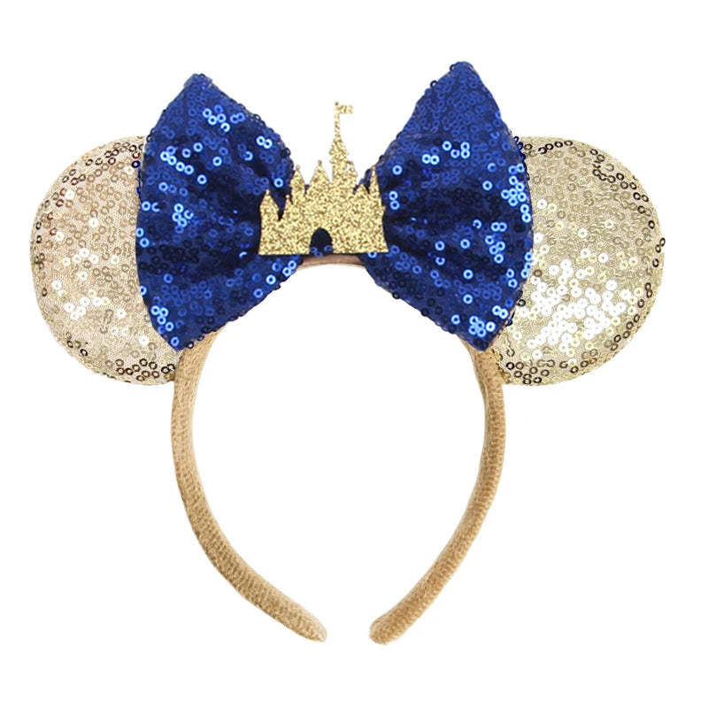 New Glitter Crown Castle Hairband Girls Princess Party Headwear Sequins Mouse Ears Bow Headband Hair Accessories Kids Boutique Qme Headband 6