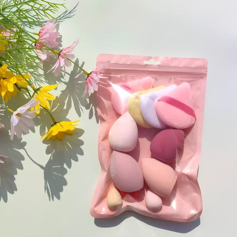 11 Cosmetic Puff Makeup Sponge Blender Beauty Egg Foundation Sponges Qme 11Pcs Pink