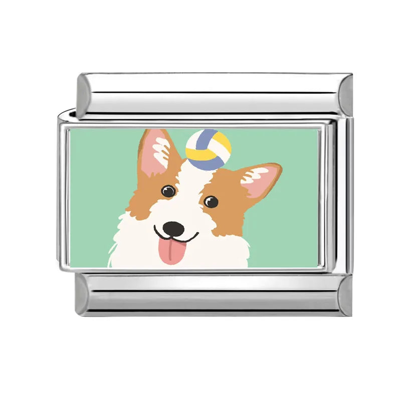 Design Cute Cartoon Animal Pet Series Cat Dog Rabbit Italian Link Fit