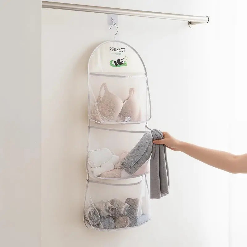 Single Double Three-layer Hanging Mesh Bag Closet Dormitory Net Qme