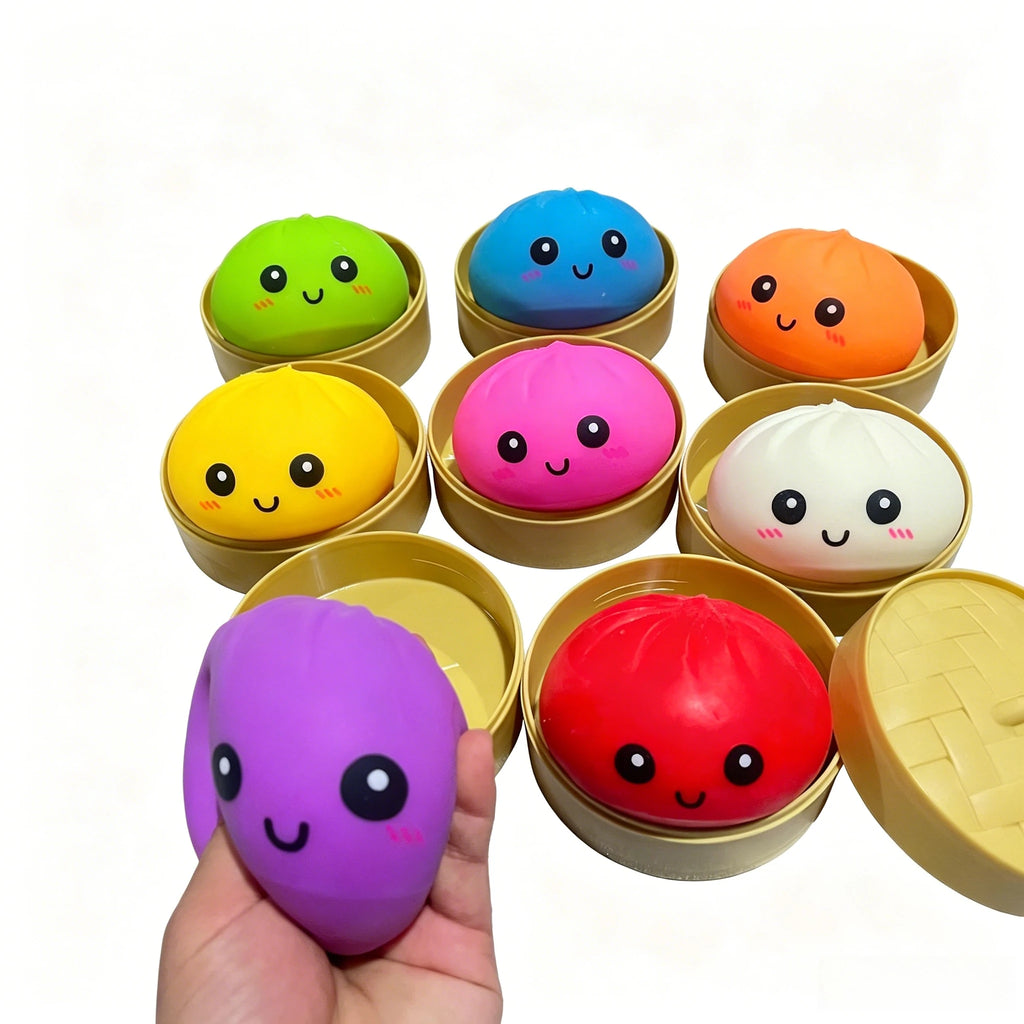 A Simulation Colorful Dumpling Squishy Pressure Ball Slow Rebound Soft Pinch Stress Relief Squeeze Toys Gifts for Kids ＆ Adults Qme