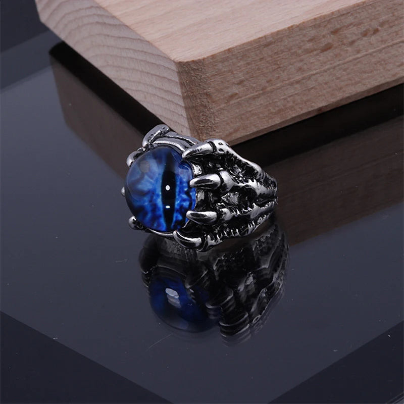 Fashion Creative Evil Dragon Eye Rings For Personality Male Punk Colors Ring Jewelry Men's Bar Night Club Accessories Gifts Qme