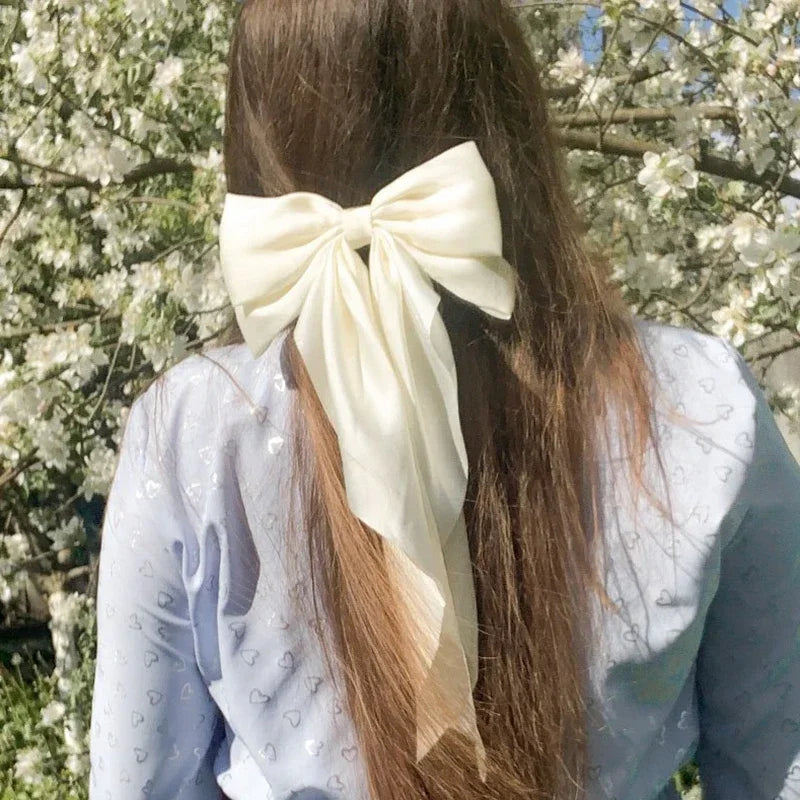 Women Girl Large Bow Hairpin Korean Headbands Big Bowknot Barrettes Qme