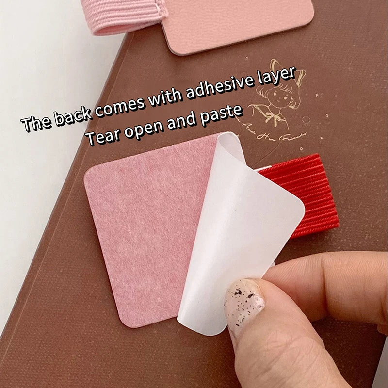 Pen Loops Pencil Holders Self-adhesive PU Leather Pad Stylus Books Qme