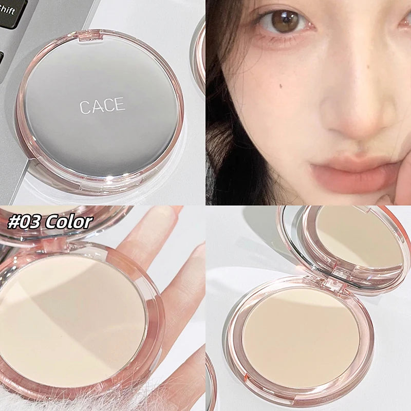 Pressed Powder Translucent Face Powders Brighten Oil Control Concealer Lasting Makeup Setting Powder Compact Waterproof Pallete Qme 03