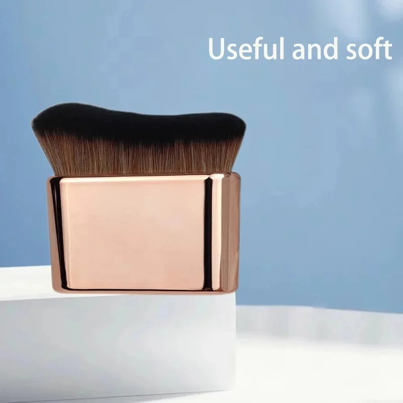 Single Wave-shaped Flat Fan Face Body Brush Ultra Soft Dense Qme