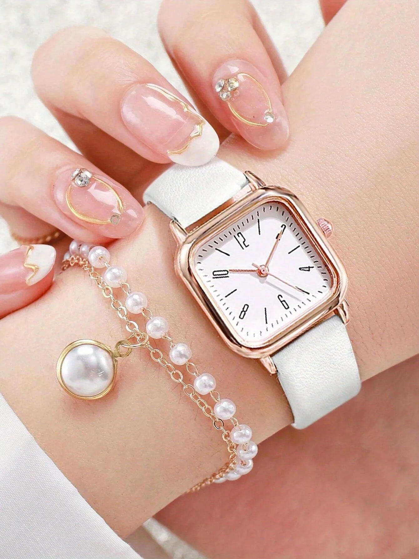 New Women Watch Luxury Bracelet Set Fashion Business Leather Quartz Wrist Watches for Women Gift Set Relogio Mujeres Qme