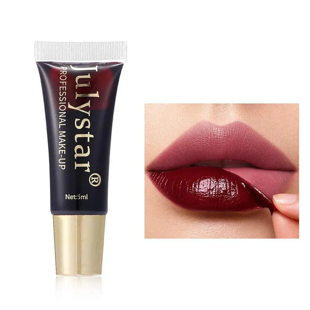 6-color Peel Off Lip Gloss Waterproof Long-lasting Black Red Tear-off Lipstick Liquid Non-stick Cup Moisturizer Lip Stain Makeup Qme 03 CN