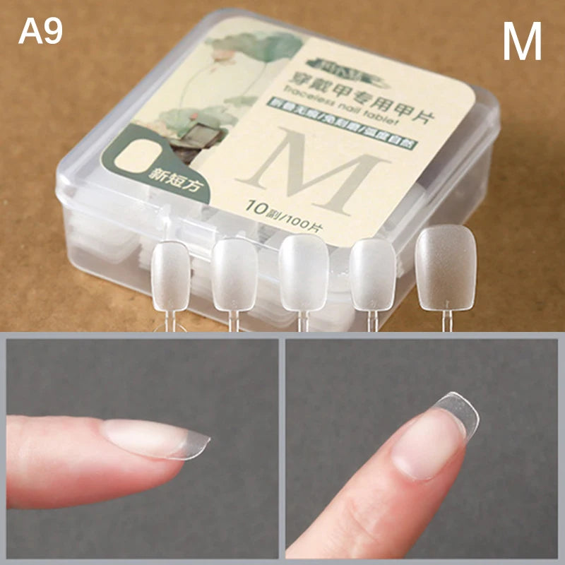 Box False Nails Press Coffin Artificial Clear Fake Nail Tips Qme A9