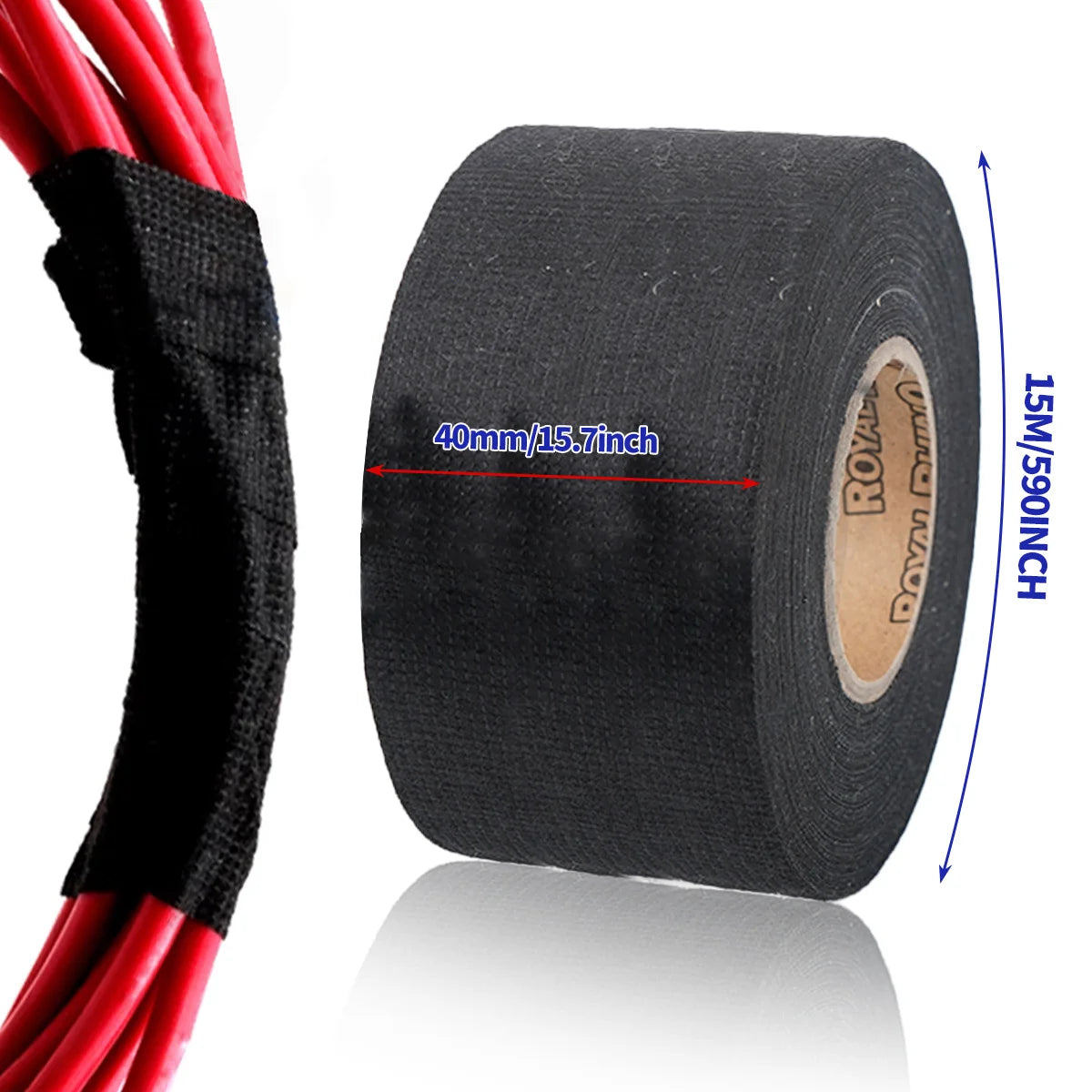 High-Temperature Resistant Velvet Cloth Tape - Shock Absorbing & Soundproofing Super Adhesive Electrical Insulation Tape Qme Width 40mm 15m