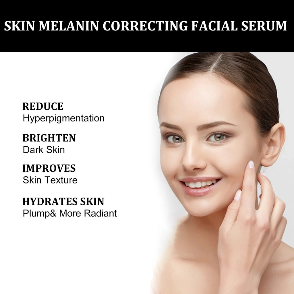 Melanin Correcting Facial Serum Fade Dark Spots Anti Freckle Lightening Pigment Blemish Niacinamide Brightening Face Serum Qme