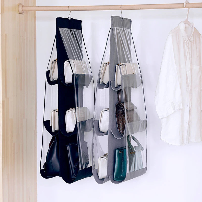 Oxford Cloth Handbag Storage Bag Family Closet Bedroom Black Hanging Qme