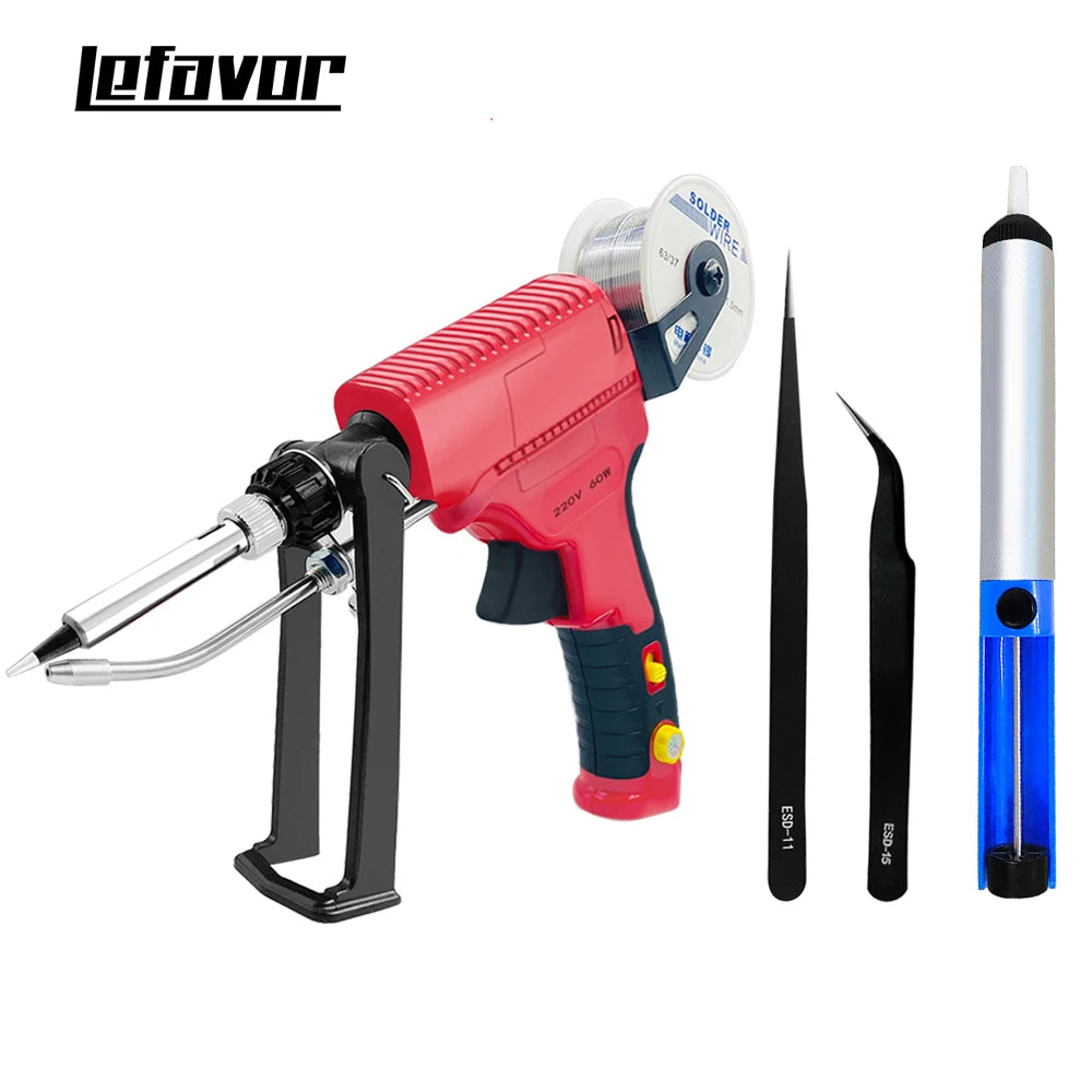 60W Electric Soldering Iron Manual Welding Gun Internal Heating Qme SET2 US