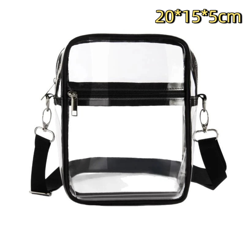 Clear Bags For Women Lightweight PVC Zippered Stadium Approved Bag For Concert Travel Events Everyday Qme A1