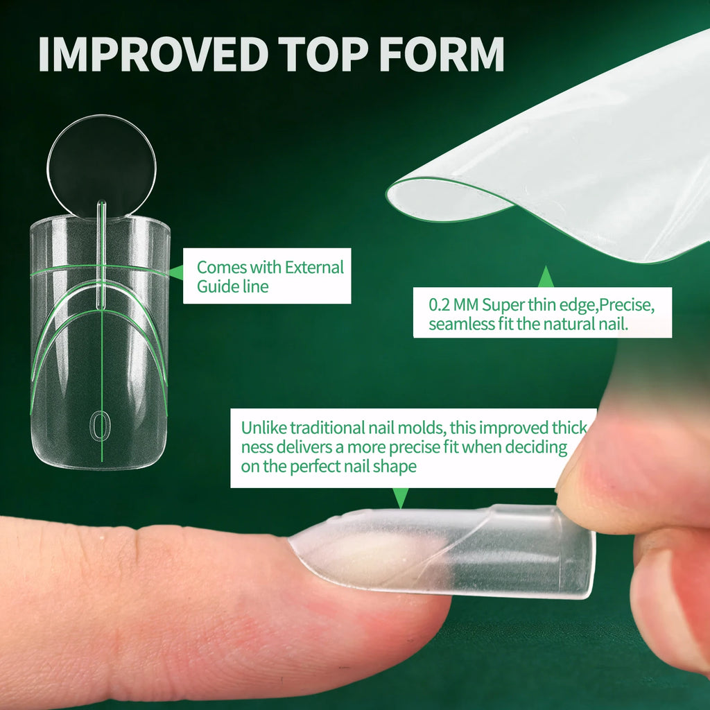 Nailpop 140 Inner French Line Dual Forms Nail Tips Square Coffin Qme