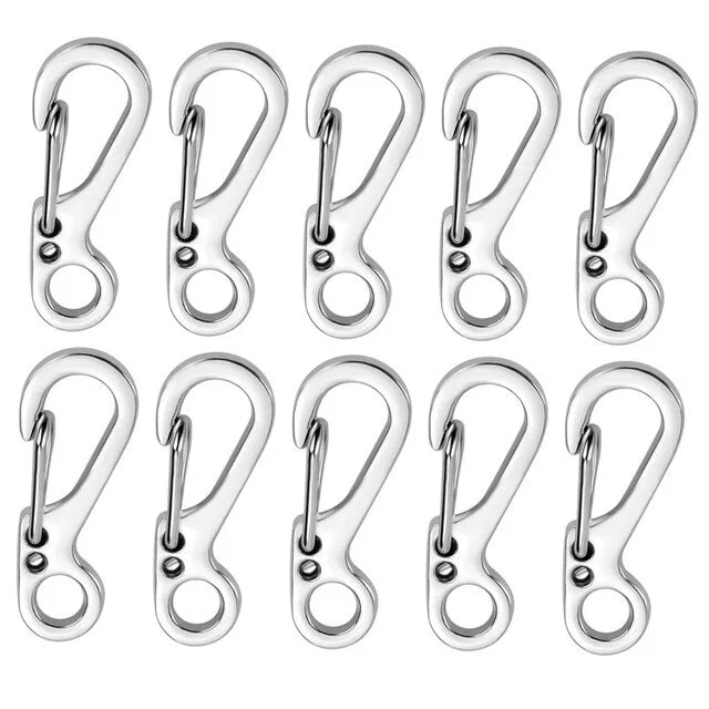 Lot Mini Carabiner Keychain Snap Hook Climbing SF Spring Backpack Qme one size Silver