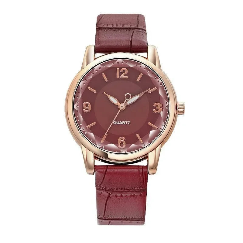 Leather Strap Ladies Watch Polygon Glass Luxury Women clocks Dial Quartz Creative Fashion Quartz Watch Qme 3