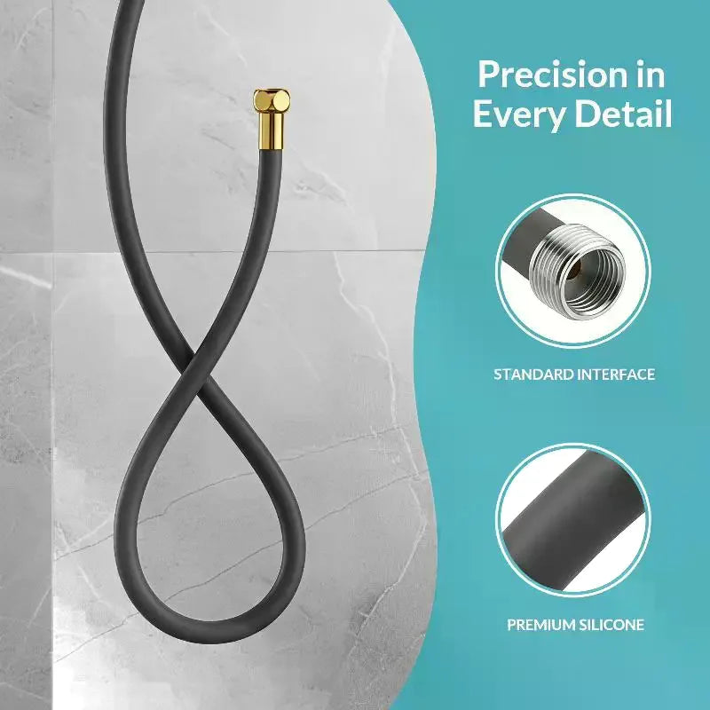 PVC Silicon Shower Hose Flexible Super Durable Suitable For Hot And Cold Water Use And Corrosion-Resistant Steel Cap Connector Qme