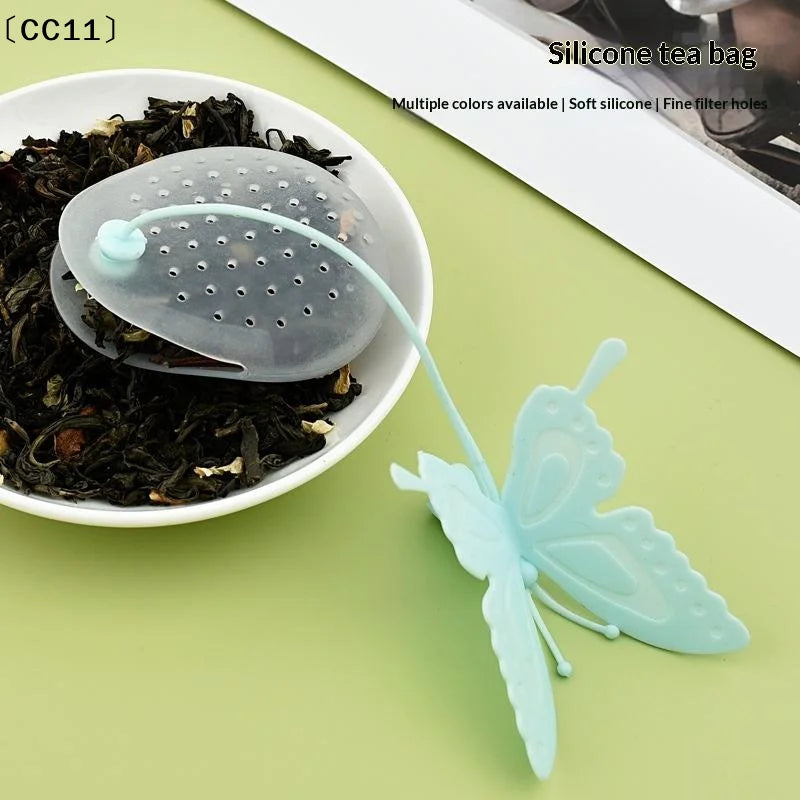 Butterfly Tea Bags Strainers Silicone Filter Infuser Silica Teabags Qme