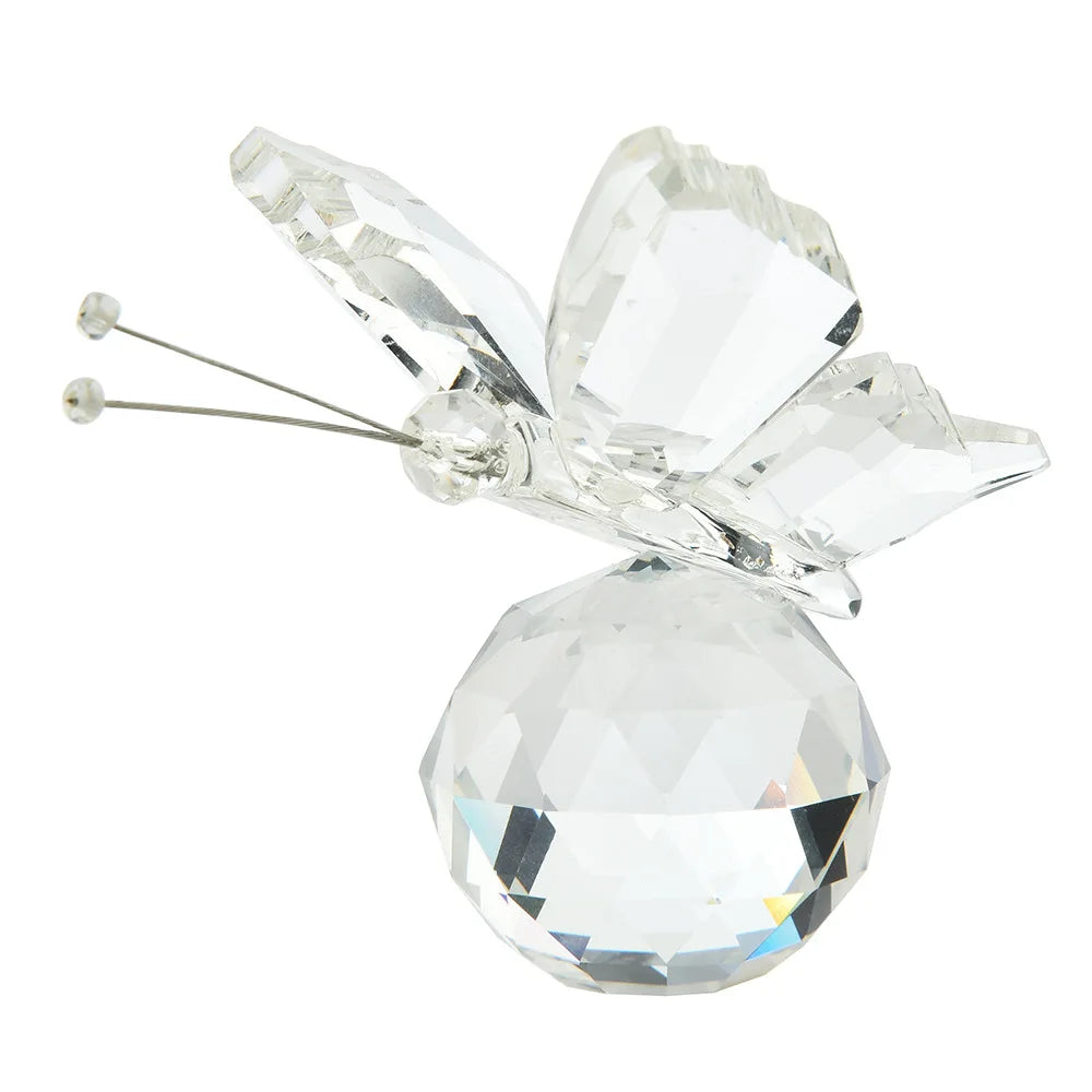 3D Butterfly Crystal Figurine Creative Souvenir Desktop Ornament Home Qme transparent