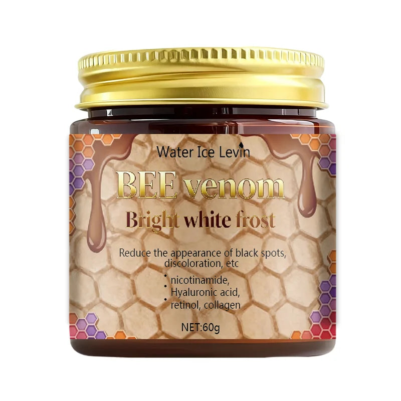 Bee Venom Brightening Cream with Niacinamide & Retinol, Reduces Dark Spots & Discoloration, Hydrates & Firms All Skin Types. Qme Brown 60g