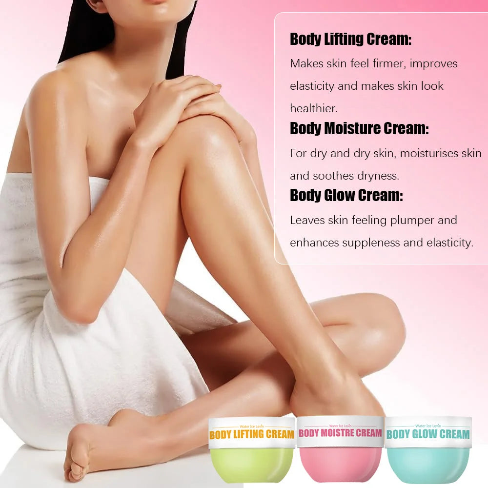 New 3-piece skin care set, body glow cream, firming body cream, body moisturizer for firming and lifting body skin Qme