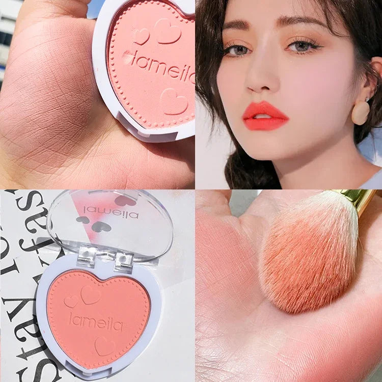 New 6 Colors Blush Makeup Palette Mineral Powder Red Rouge Lasting Natural Cream Cheek Tint Orange Peach Pink Blush Cosmetic Qme 1